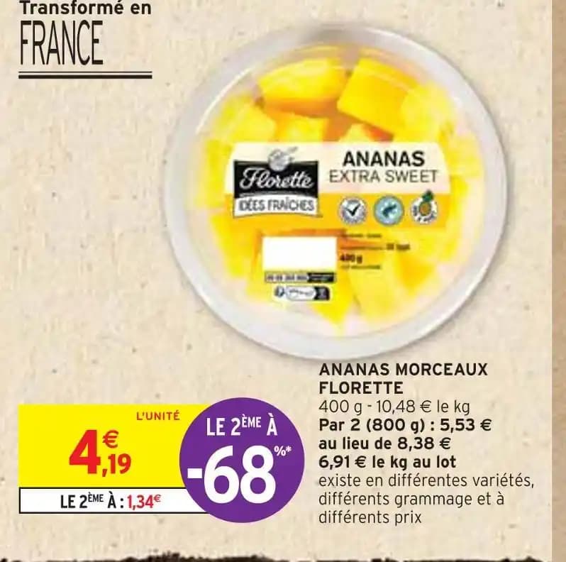 FLORETTE ANANAS MORCEAUX