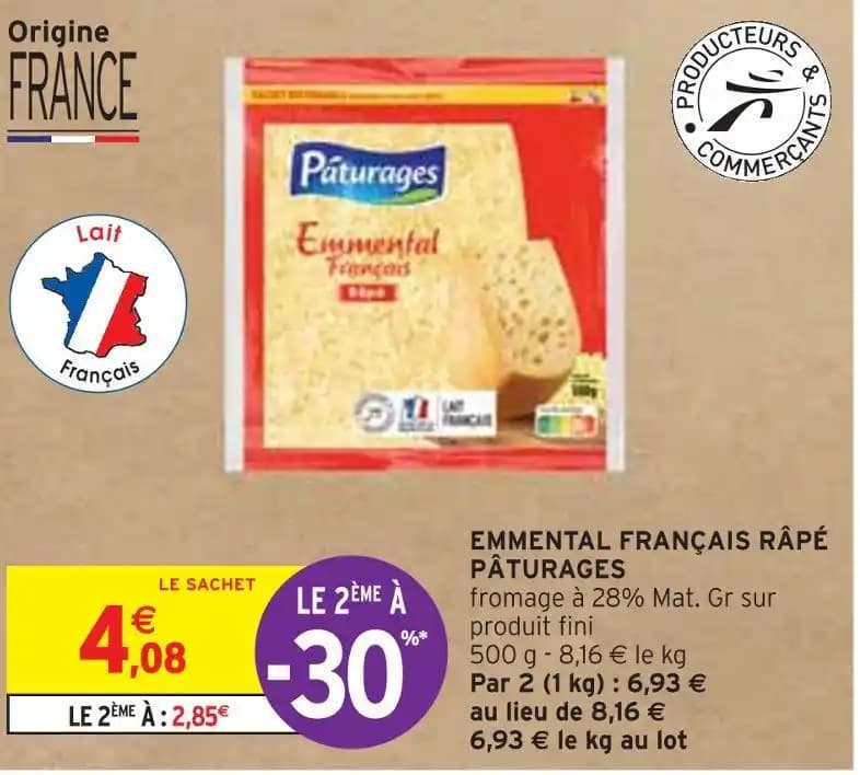 PÂTURAGES EMMENTAL FRANÇAIS RÂPÉ