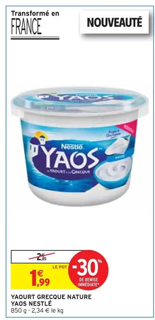 YAOS / NESTLÉ YAOURT GRECQUE NATURE