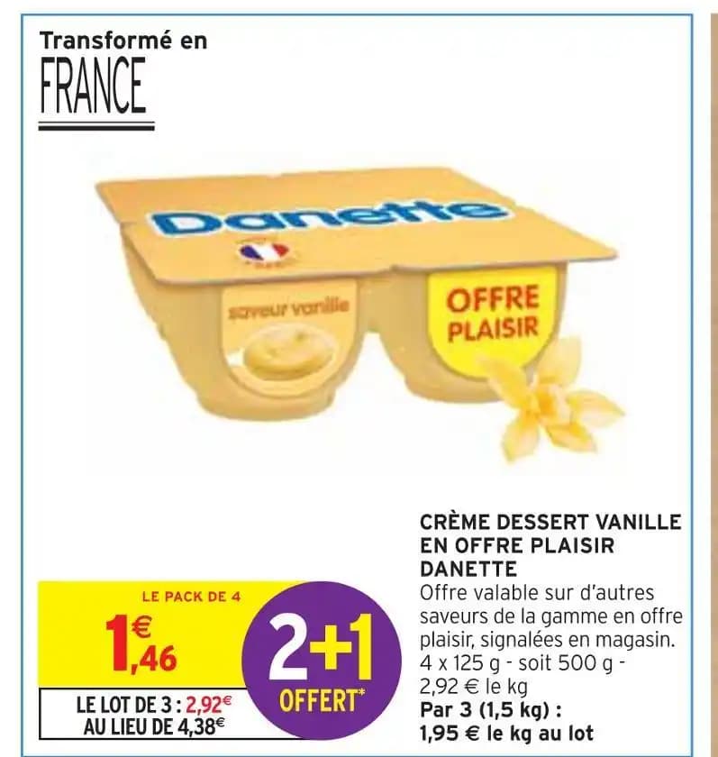 DANETTE CRÈME DESSERT VANILLE EN OFFRE PLAISIR