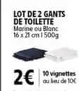 Lot de 2 gants de toilette