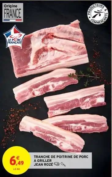 Jean roze - tranche de poitrine de porc a griller