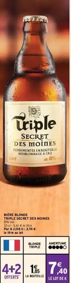 Triple - bière blonde secret des moines