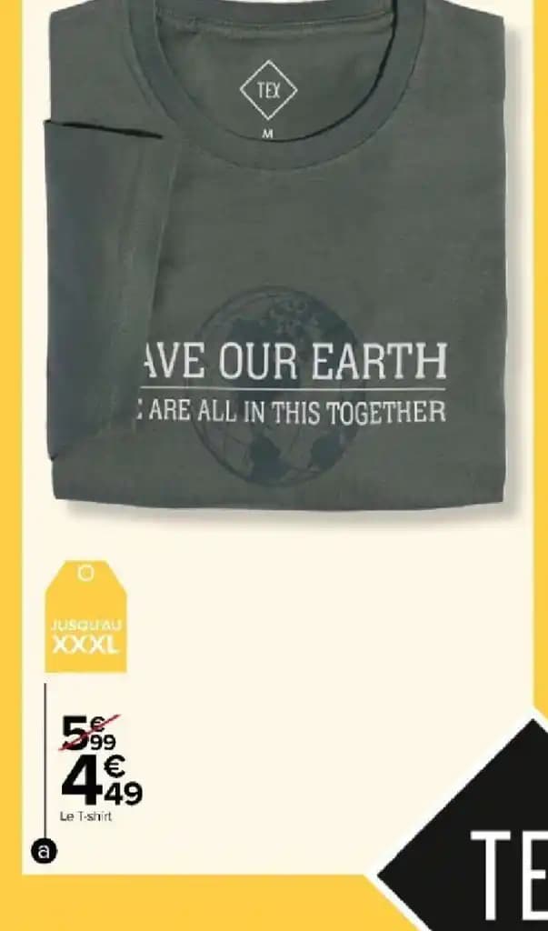 T shirt bio imprime homme