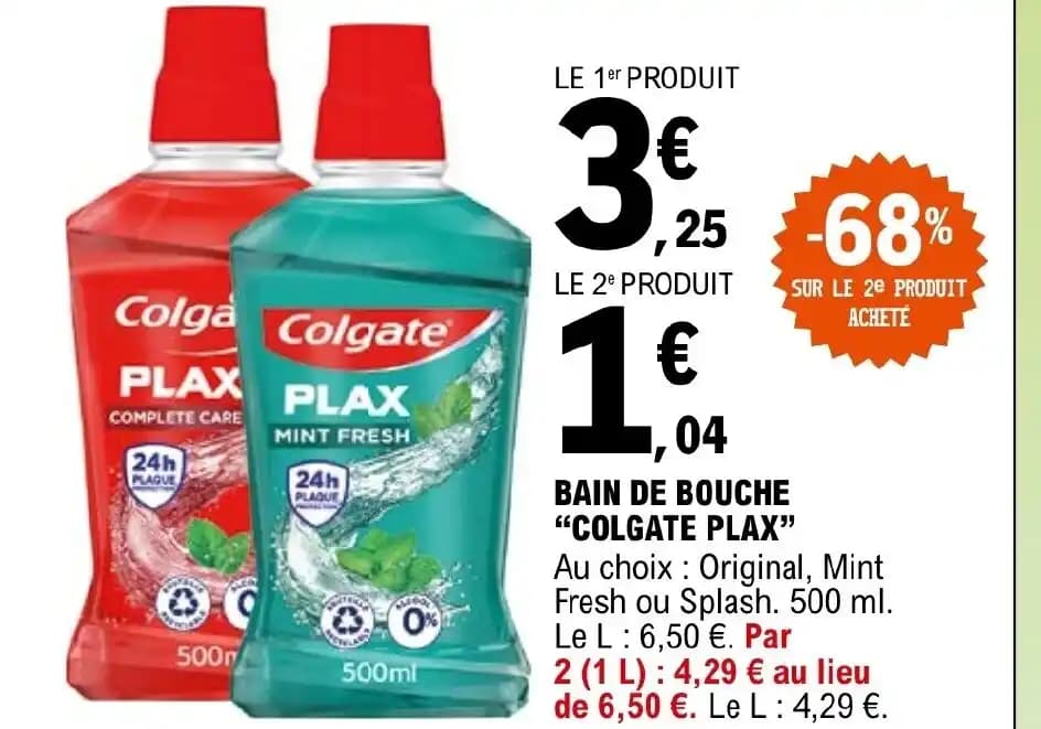 BAIN DE BOUCHE "COLGATE PLAX"