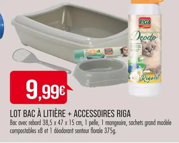 RIGA LOT BAC À LITIÈRE + ACCESSOIRES