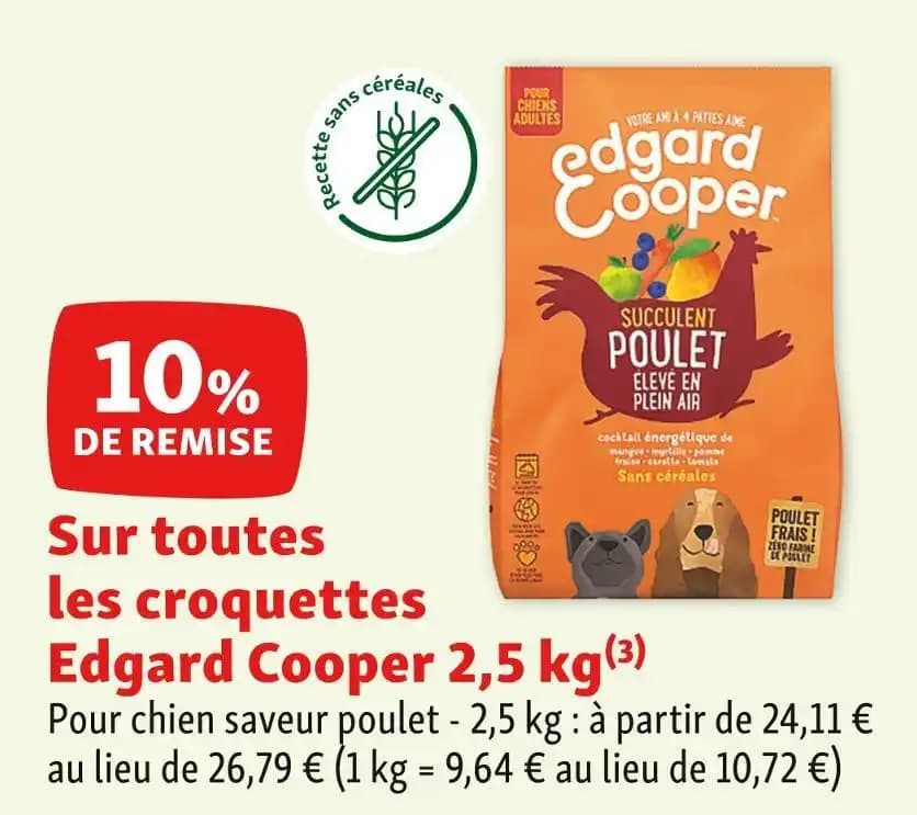 10% DE REMISE Sur toutes les croquettes Edgard Cooper 2,5 kg