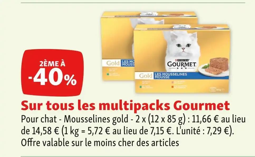 PURINA 2ÈME À -40% Sur tous les multipacks Gourmet