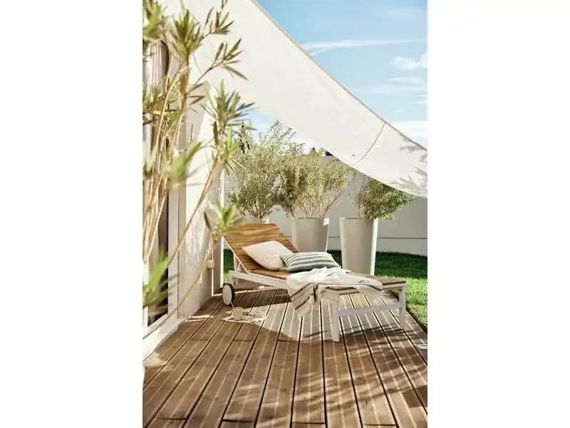 Voile d'ombrage triangulaire, L.360 x l.360 cm, blanc