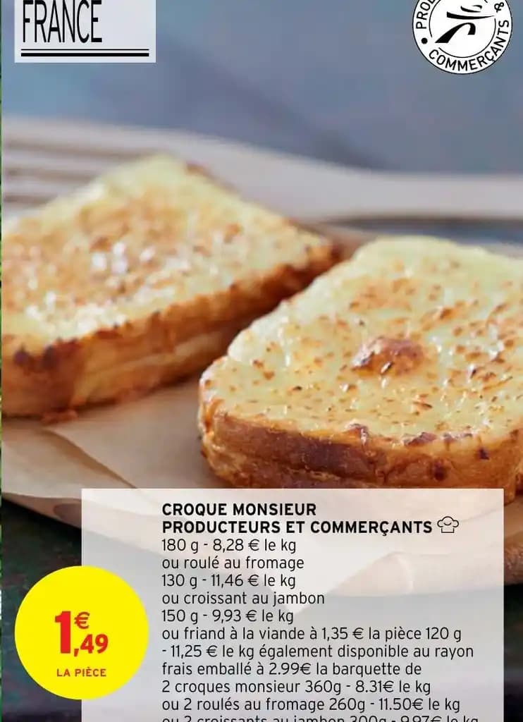 CROQUE MONSIEUR PRODUCTEURS ET COMMERÇANTS
