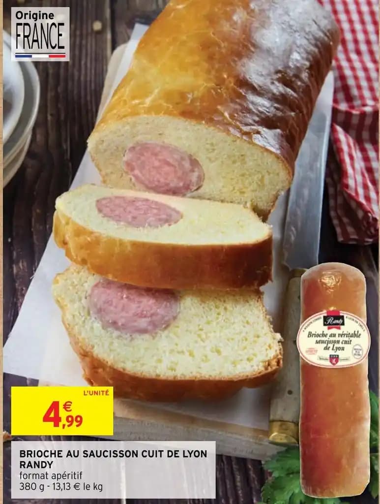 BRIOCHE AU SAUCISSON CUIT DE LYON RANDY