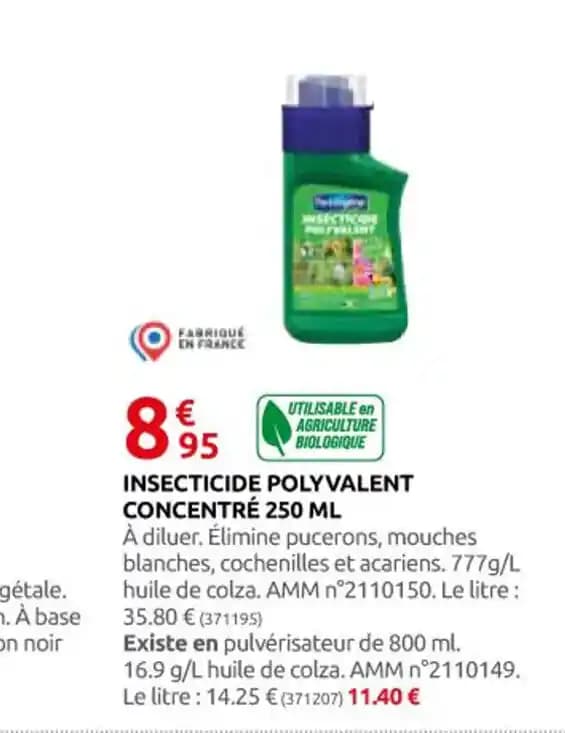 INSECTICIDE POLYVALENT CONCENTRÉ 250 ML