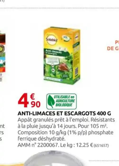 ANTI-LIMACES ET ESCARGOTS 400 G