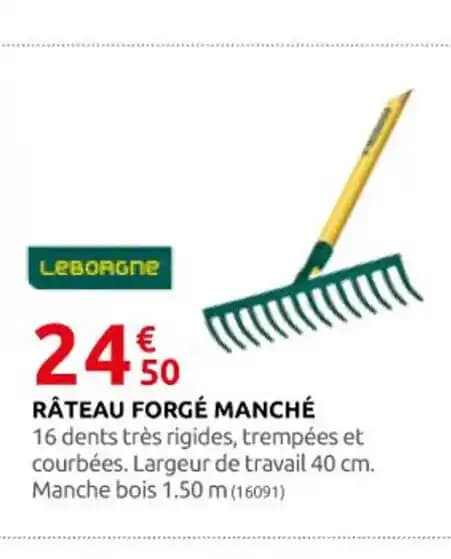 RÂTEAU FORGÉ MANCHÉ