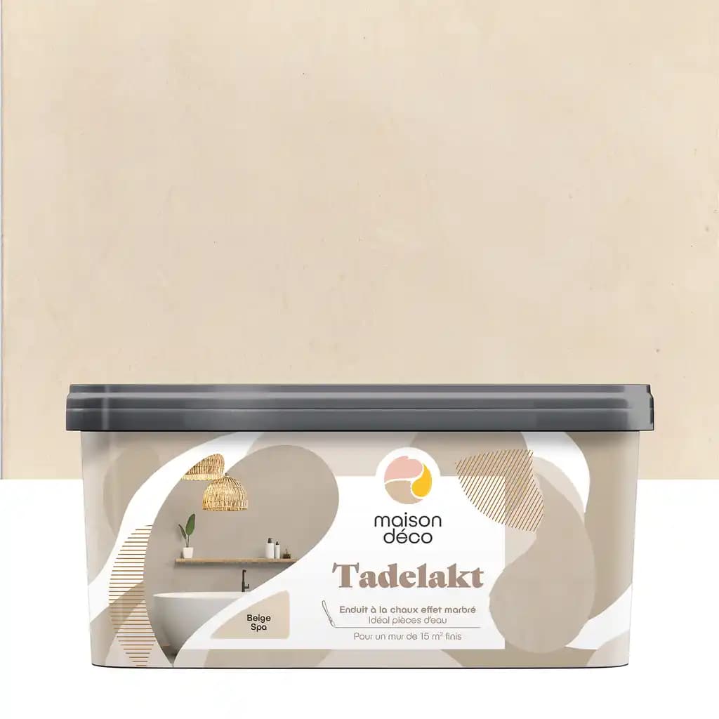 Enduit à la chaux effet marbré Maison Déco Tadelakt beige spa 5L