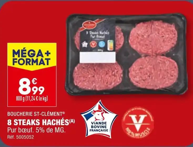 BOUCHERIE ST-CLÉMENT 8 STEAKS HACHÉS