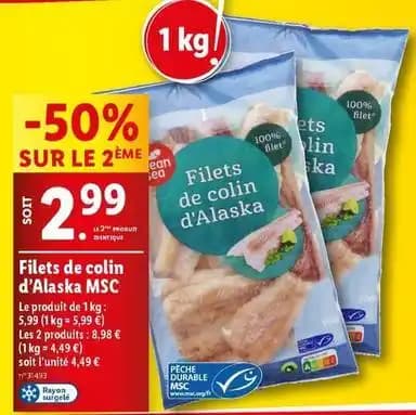 Ocean sea - filets de colin d'alaska msc