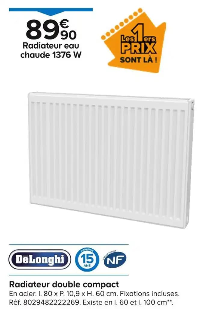 Delonghi Radiateur double compact