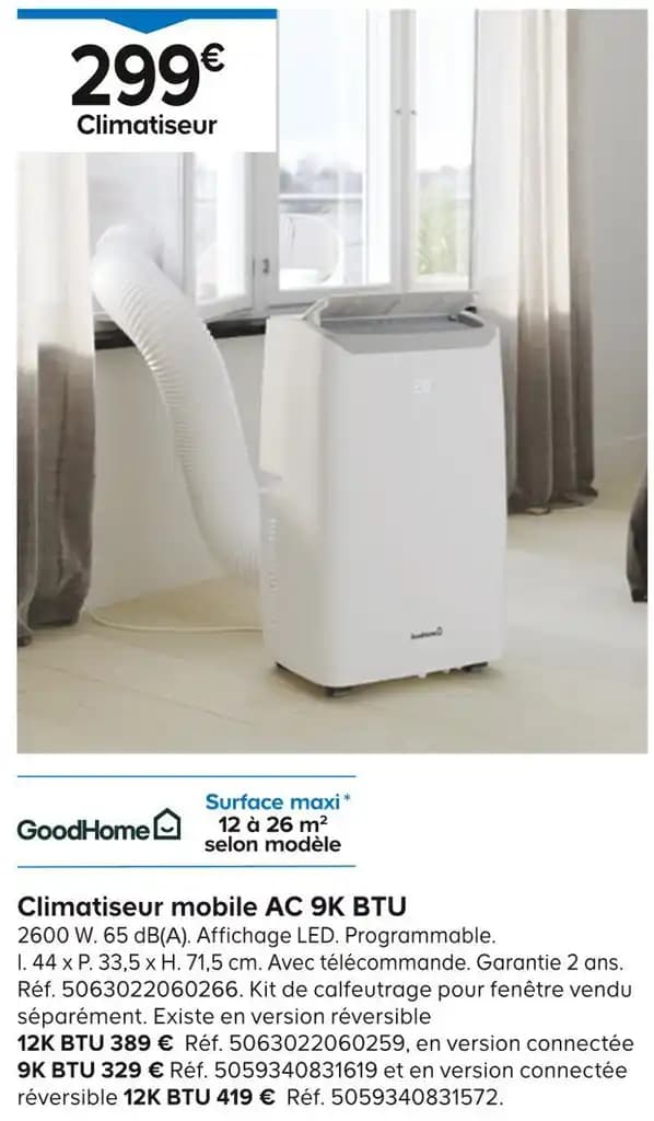 Climatiseur mobile AC 9K BTU