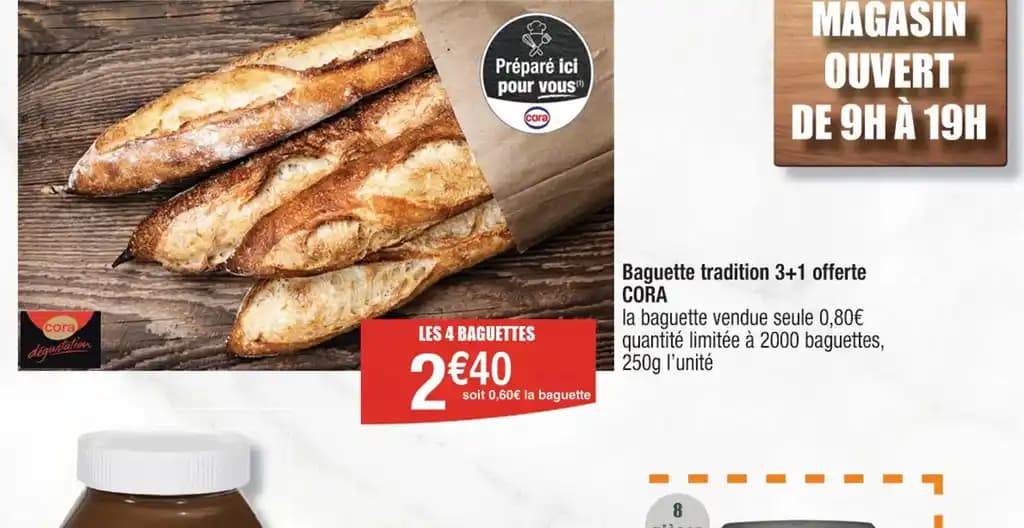 Baguette tradition 3+1 offerte CORA