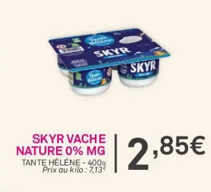 SKYR VACHE NATURE 0% MG TANTE HÉLÈNE - 400G
