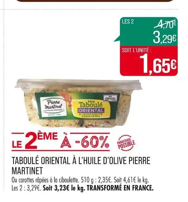 PIERRE MARTINET TABOULÉ ORIENTAL À L’HUILE D’OLIVE