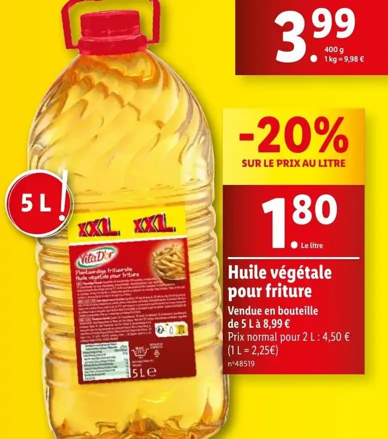 Huile végétale pour friture