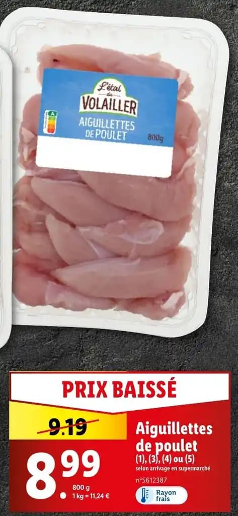 Aiguillettes de poulet