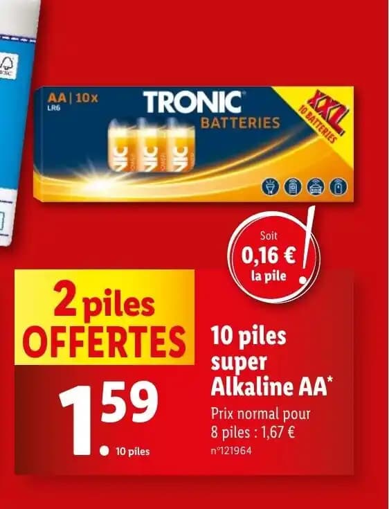 10 piles super Alkaline AA