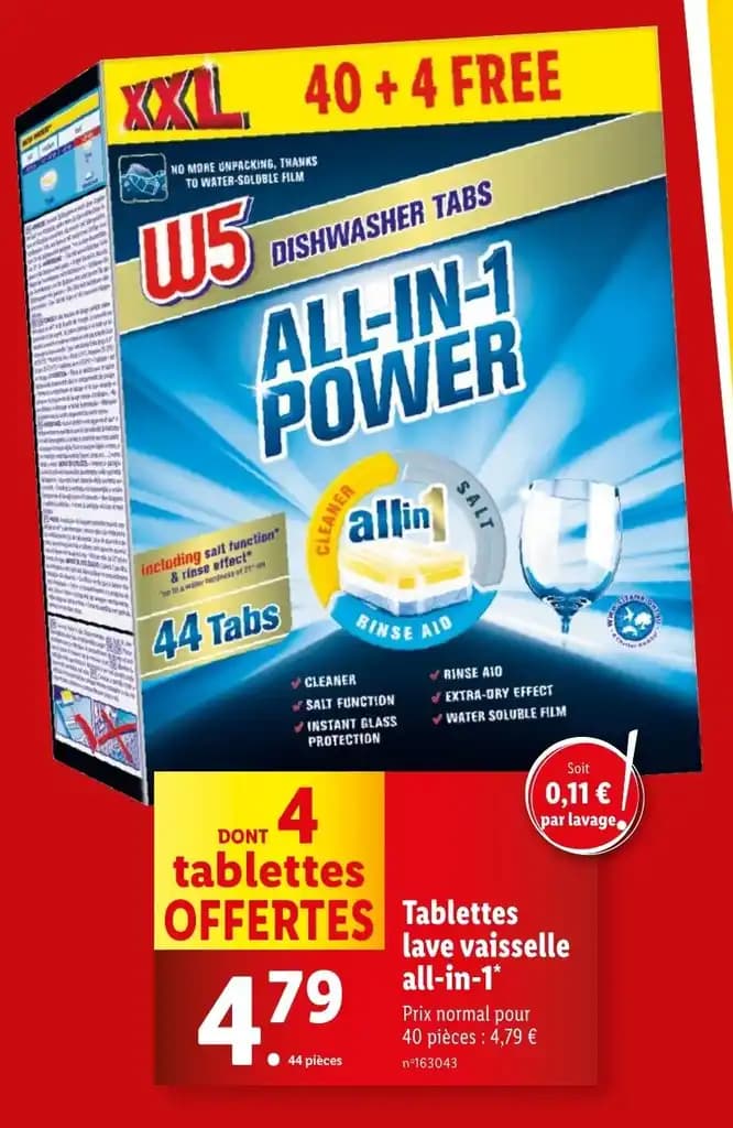 Tablettes lave vaisselle all-in-1*