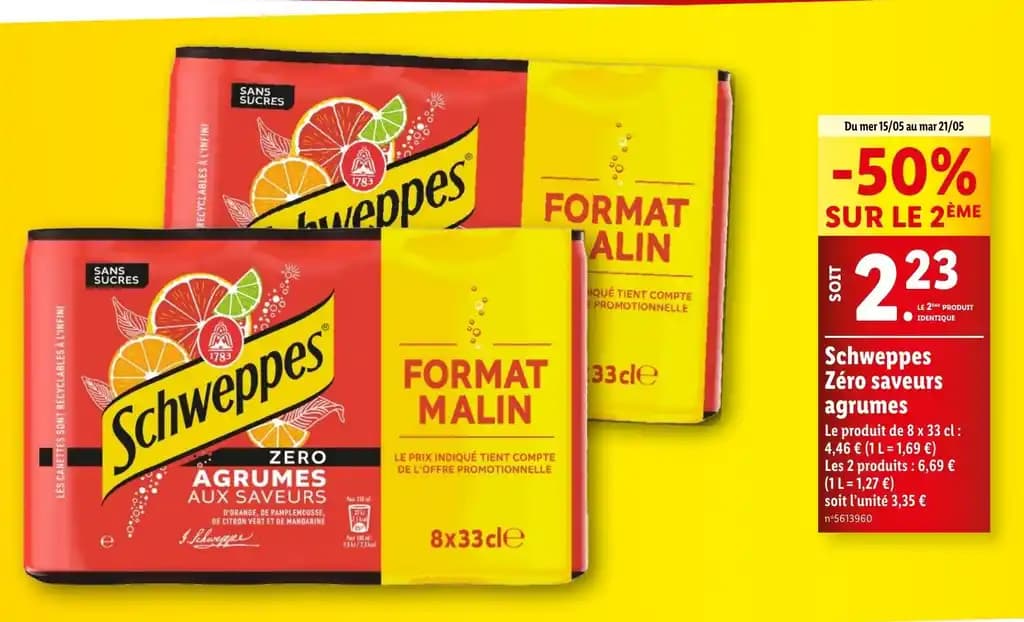Schweppes Zéro saveurs agrumes