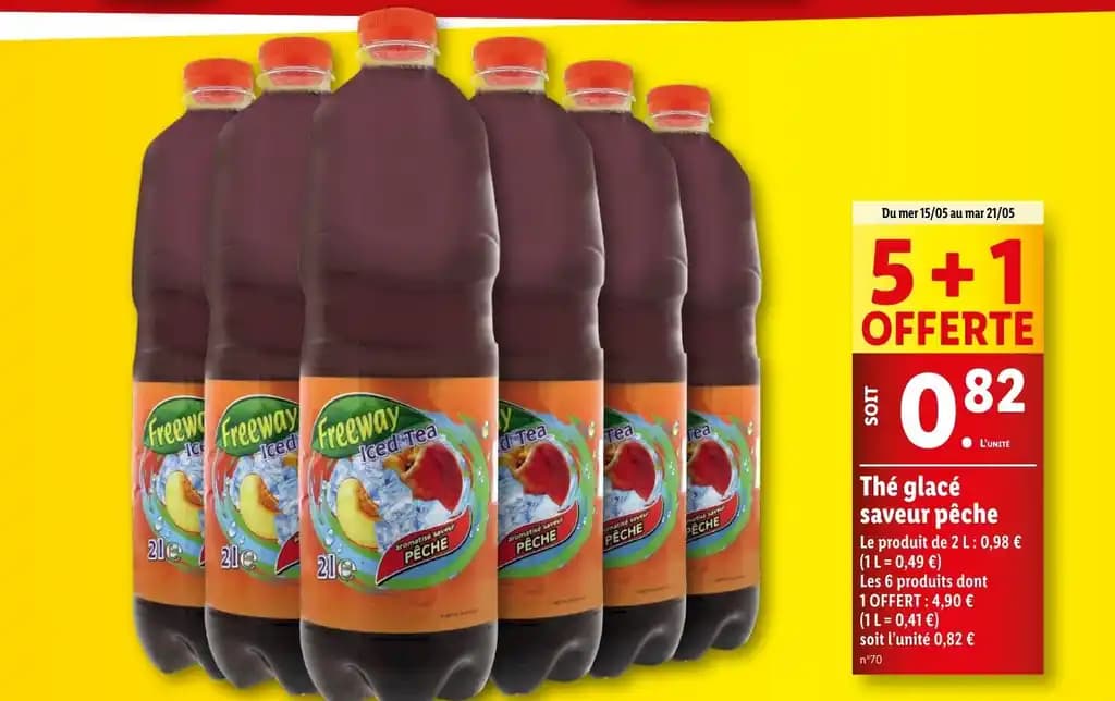 Thé glacé saveur pêche