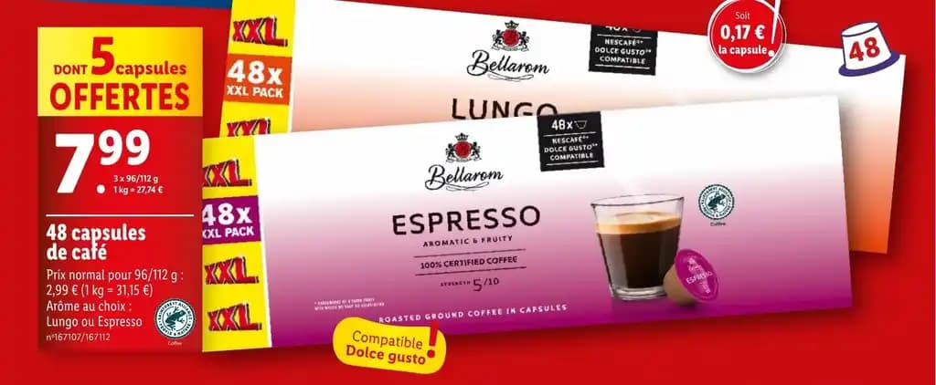 48 capsules de café