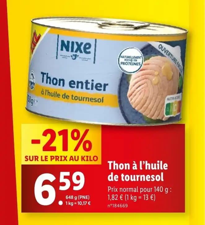 Thon à l'huile de tournesol