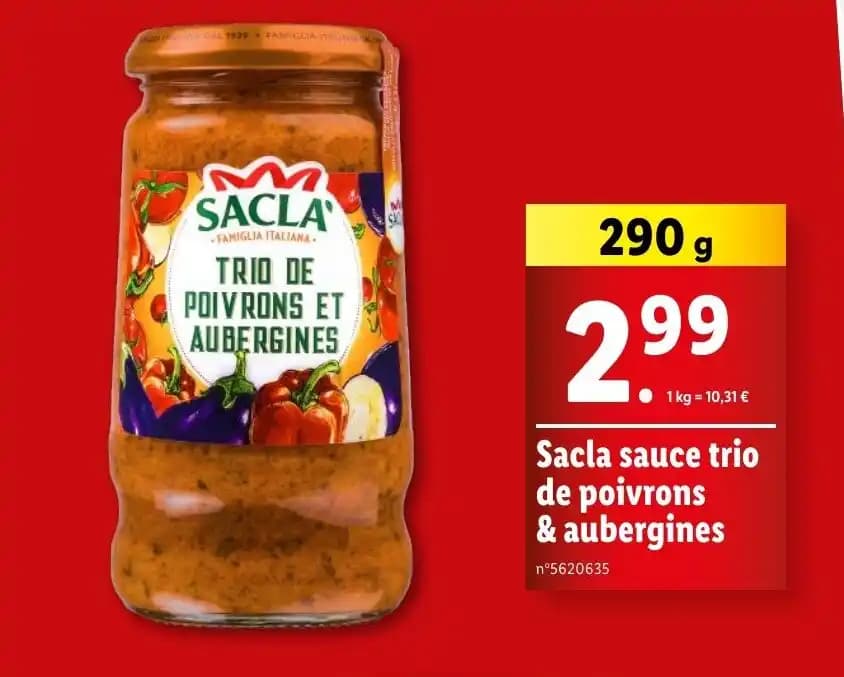 Sacla sauce trio de poivrons & aubergines