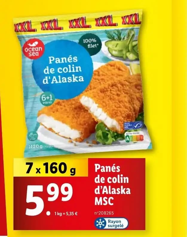 Panés de colin d'Alaska MSC