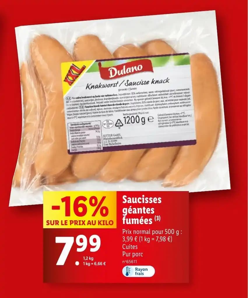 Saucisses geantes fumees