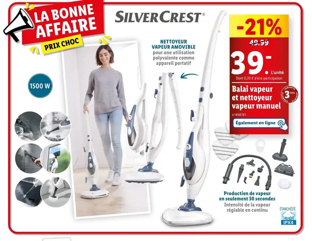 Balai vapeur et nettoyeur vapeur manuel