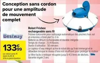 Bestway - robot frisbee rechargeable sans fil