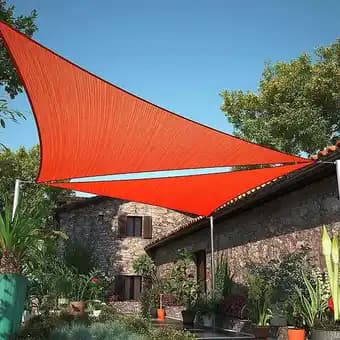 Voile d'ombrage 4 x 5 x 6,4 m imperméable 220g/m² Haute densité - Tissu déperlant - Terracotta épicé