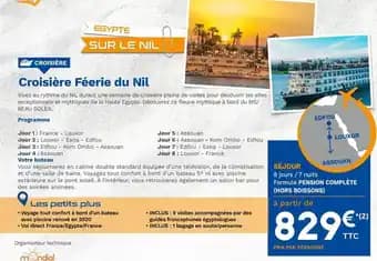 Croisière féerie du nil