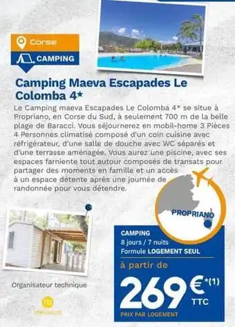 Maeva - camping escapades le colomba