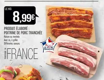 PRODUIT ÉLABORÉ : POITRINE DE PORC TRANCHÉE