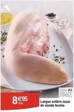 Langue entiere issue de viande bovine