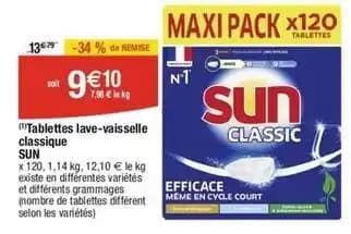 Sun - tablettes lave-vaisselle classique