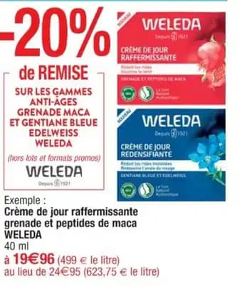 Crème de jour raffermissante grenade et peptides de maca WELEDA