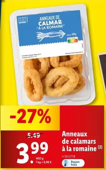 Anneaux de calamars à la romaine