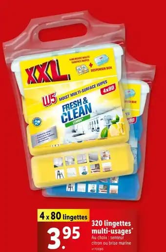 W5 320 lingettes multi‐usages