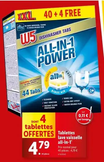 W5 Tablettes lave vaisselle all-in-1