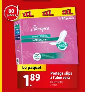 Siempre Protège slips à l’aloe vera